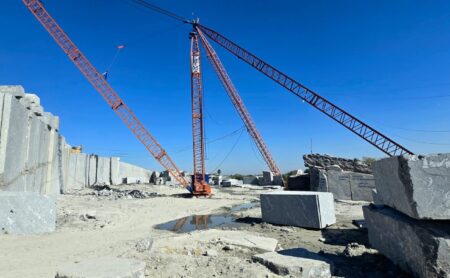 how to import natural stone from India — stone slabs packed for export by Vinman Stoney